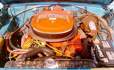 1970 Plymouth Superbird, under hood view